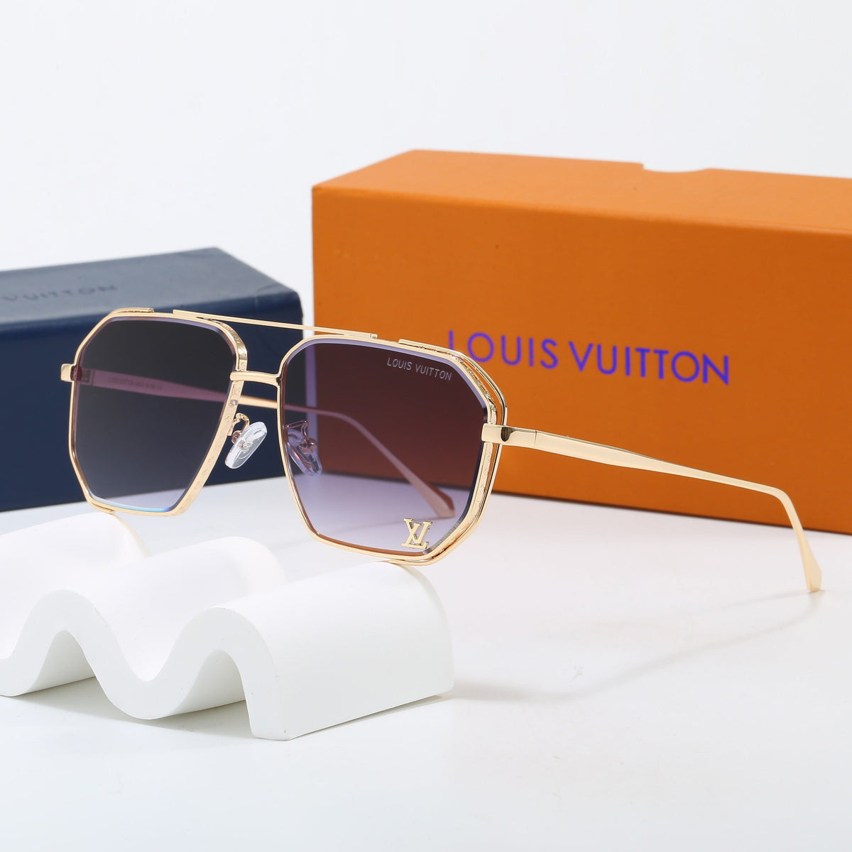 7 Color Double Bridge Square Sunglasses 6A011
