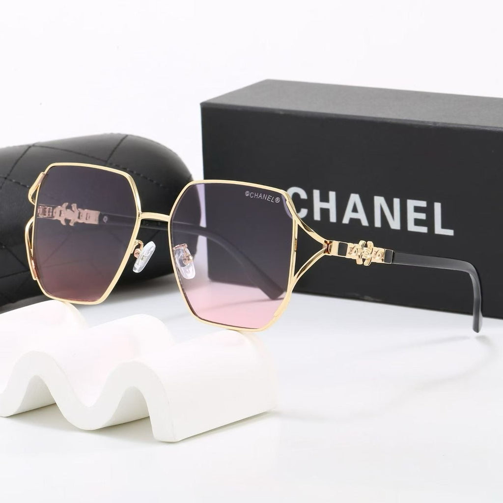 7 Color Hexagon Metal Decor Sunglasses