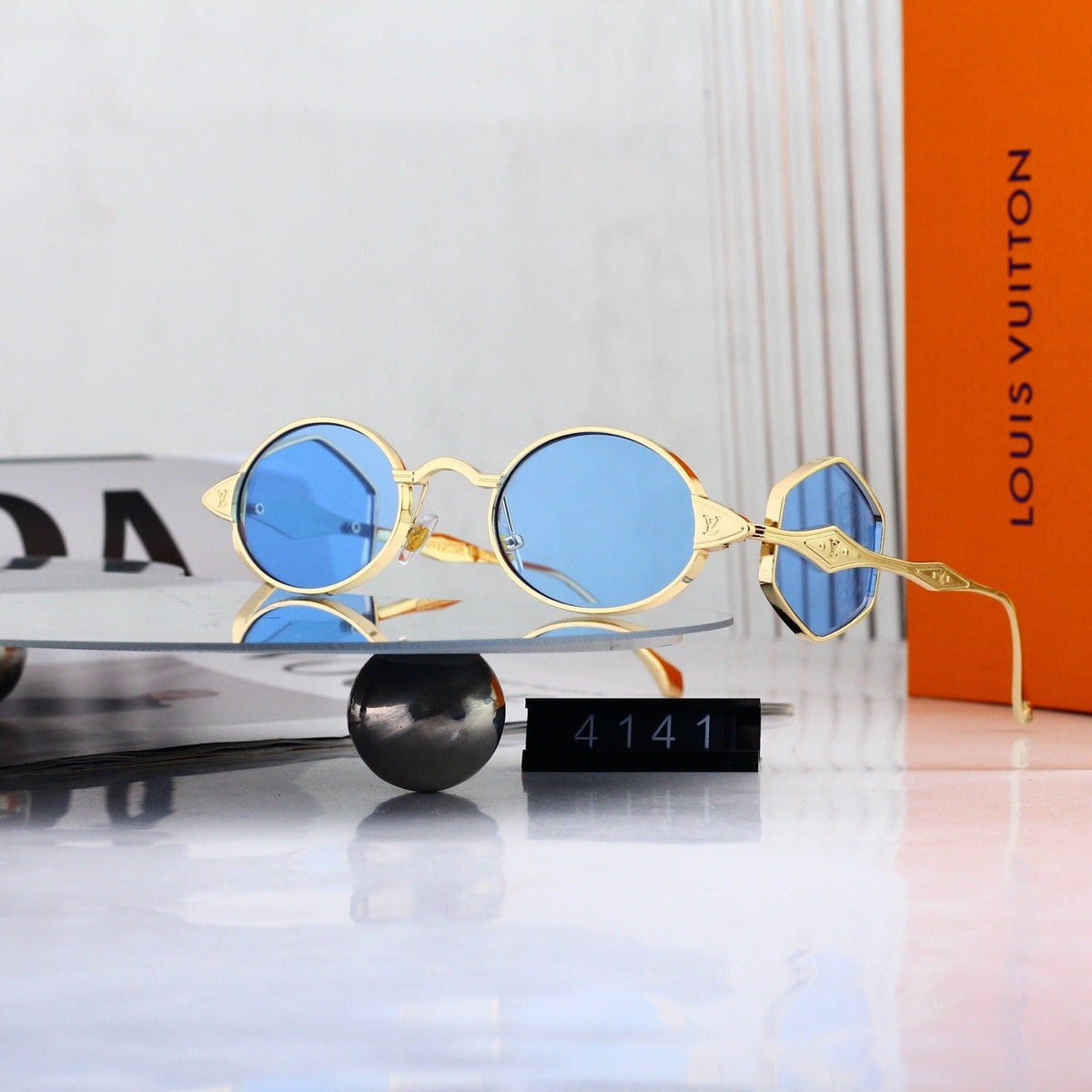 6 Color Vintage Round Metal Sunglasses 4141