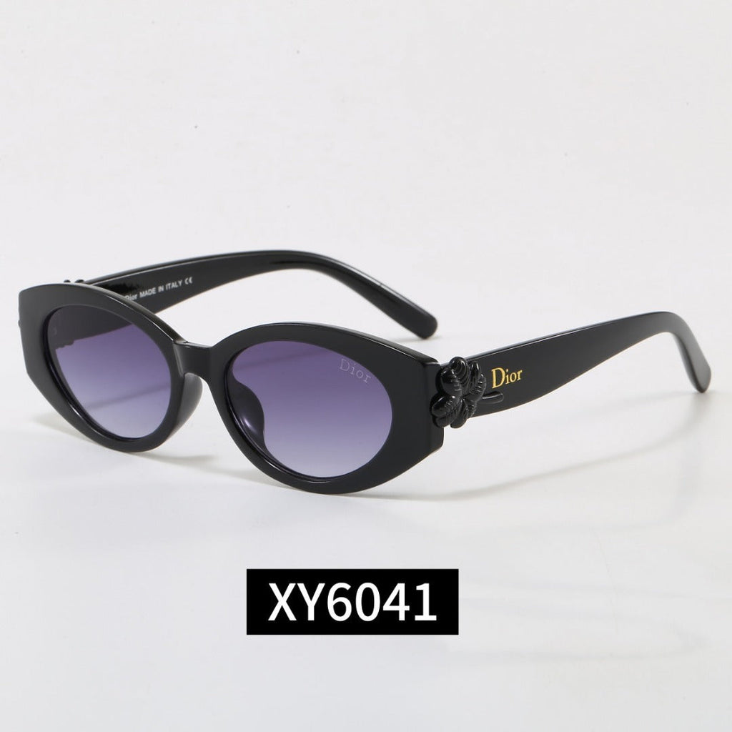 7 Color Oval Flower Decor Sunglasses XY6041