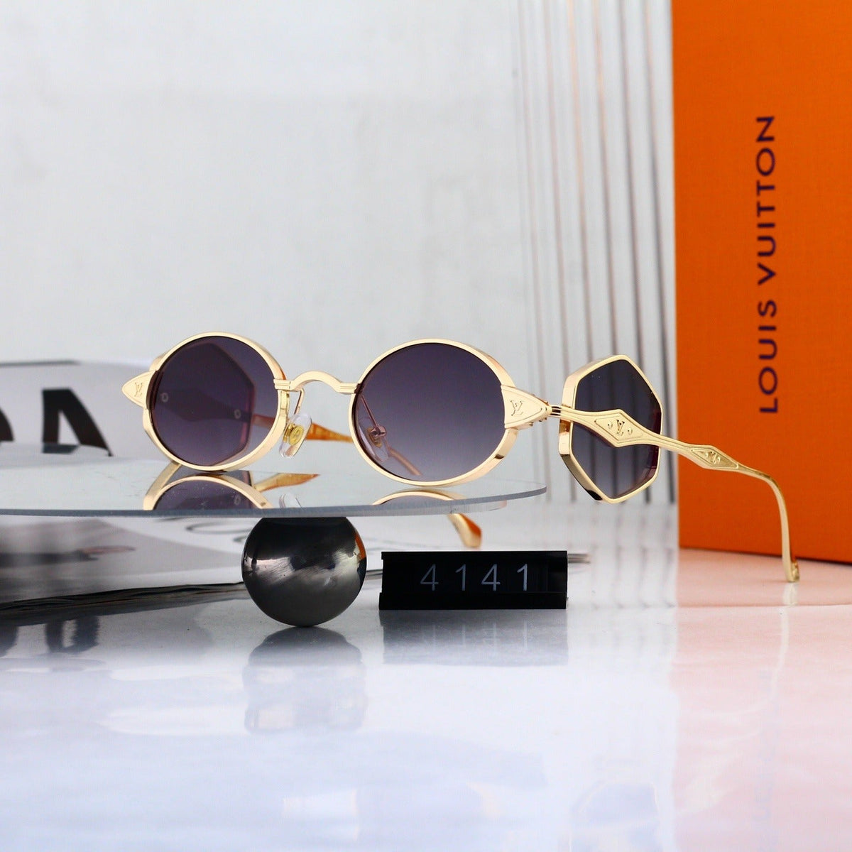 6 Color Vintage Round Metal Sunglasses 4141