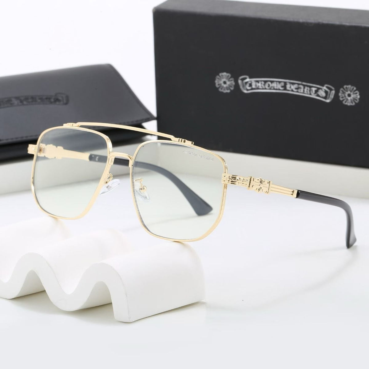 Double Bridge Square Sunglasses, UV400 Polarized Fashion Shades