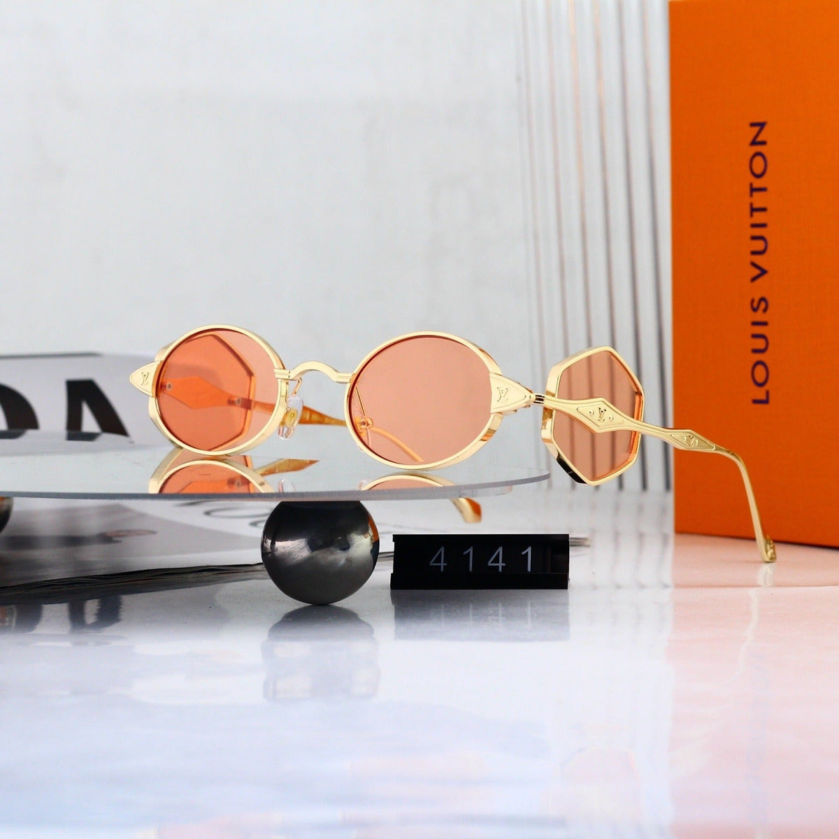6 Color Vintage Round Metal Sunglasses 4141